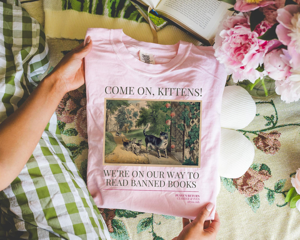 Read Banned Books Cat Lover Tee Shirt Reading Teacher Romance Reader Silly Equal Rights Bookish Tee with Kittens Your Grandma Would Love Graphic Tee – Bold Style · High-Quality Print
