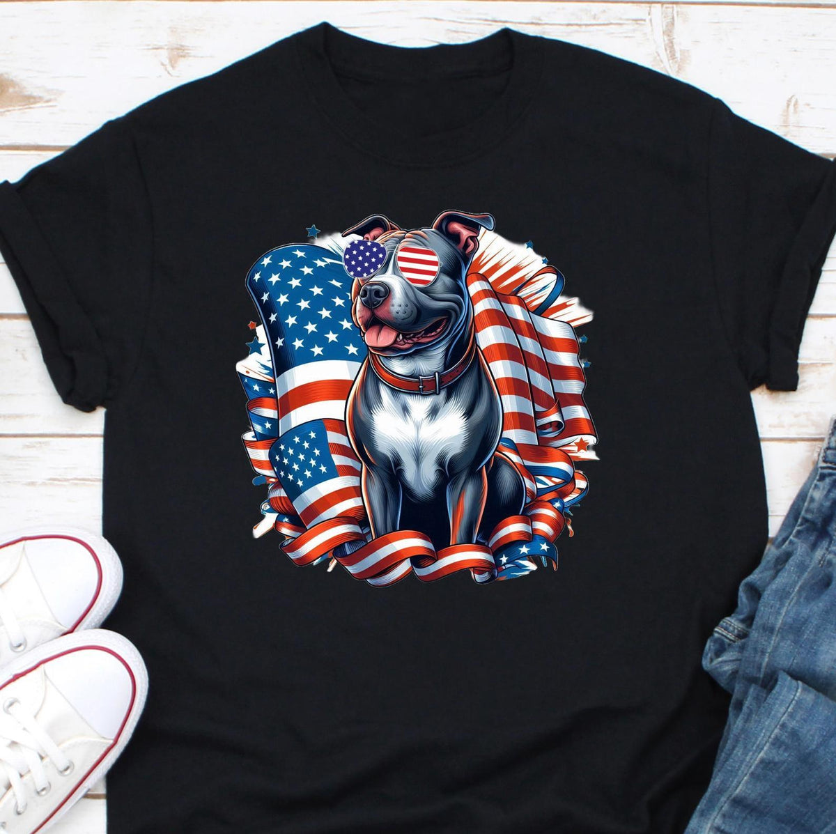 American Flag Pit Bull Shirt Proud Dog Pitbull Dad Shirt American Pit Bull Flag Gift Pitbull Lovers Shirt Dog Lover Gift Shirt Graphic Tee – Aesthetic Look · Great Gift For Fans