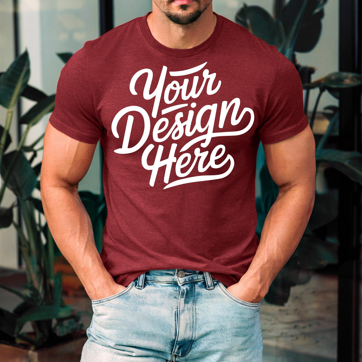 Men39s Cardinal Bella Canvas 3001 Mockup Men39s T shirt Mockup 3001 Bella Canvas Shirt Model Mockup Cardinal Bella Canvas T Shirt Mockup Graphic Tee – Premium Graphic · High-Quality Print