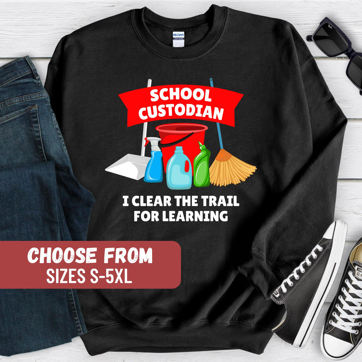 School Custodian Sweatshirt Cute School Custodian Gift Custodian Sweater Custodian Appreciation Custodian Worker School Janitor Tee Sweatshirt – Easygoing Wear · Must-Have Style