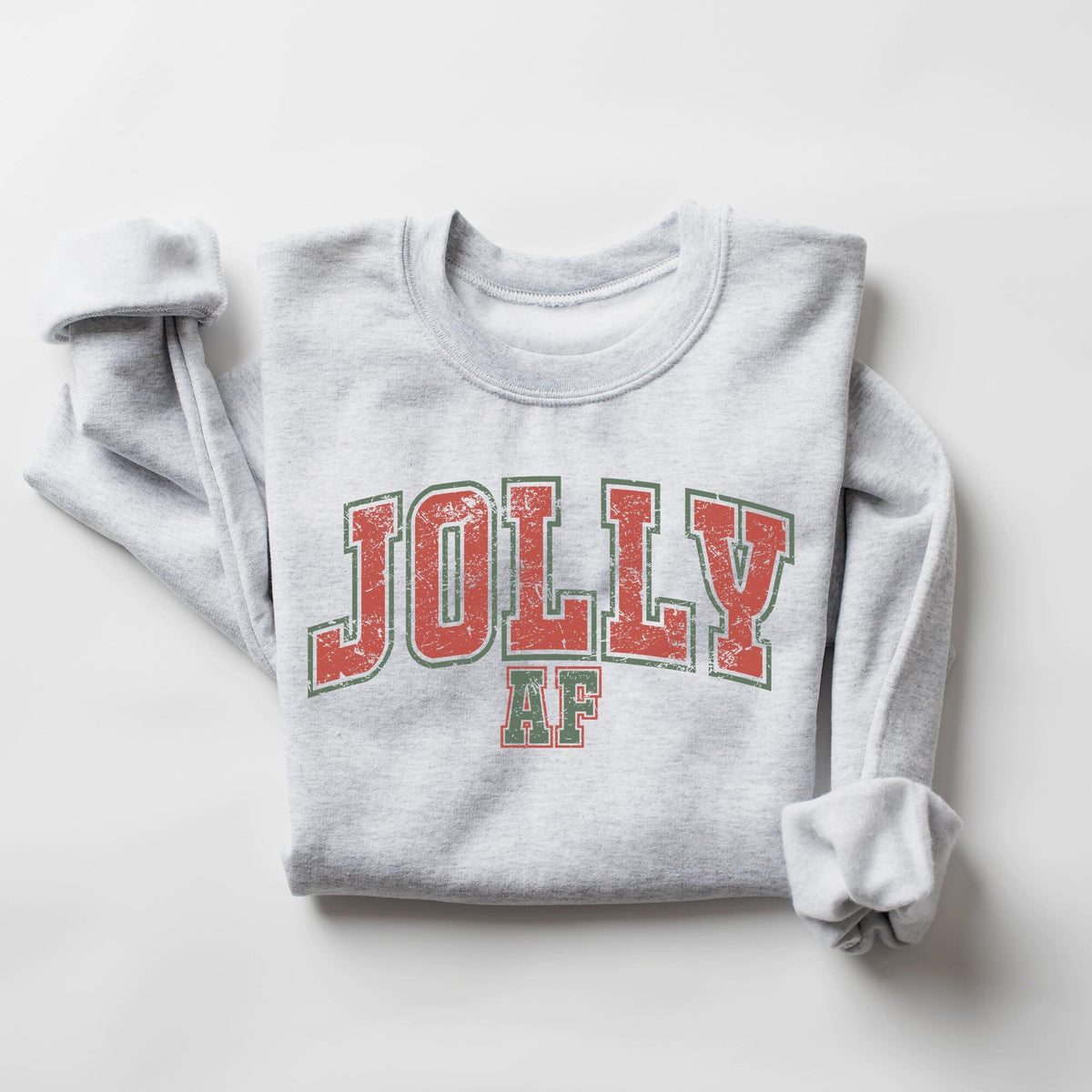 Christmas Sweatshirt Jolly AF Sweatshirt Funny Christmas Groovy Festive Holiday Shirts For Women Cute XMAS Gift Retro Crewneck Gift For Her Sweatshirt – Feel-Good Design · Great Gift For Fans