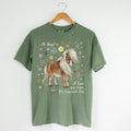 Silly Mini Horse Tee Shirt for Friend Who Loves Positive Affirmations and Cute Ponies Funny Saying Animal Lover Tee with Boho Wildflowers Graphic Tee – Feel-Good Design · Perfect For Daily Wear