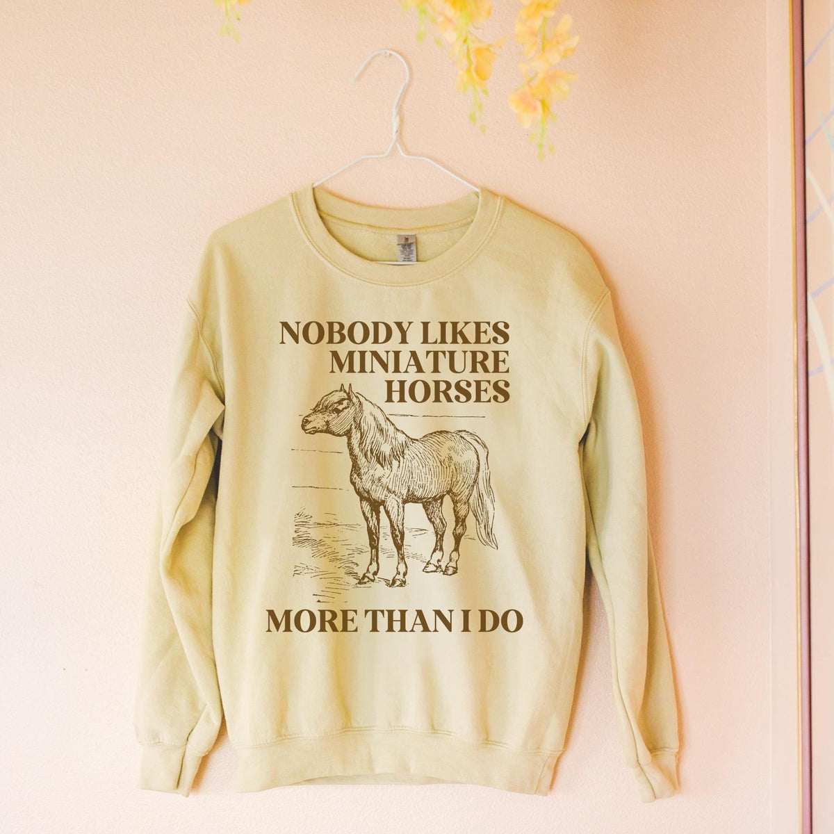 Silly Miniature Horse Lover Sweatshirt Gift for Friend Who Loves Ponies or Cute Mini Horses Funny Saying Retro Aesthetic Animal Lover Gift Sweatshirt – Aesthetic Look · Great Gift For Fans