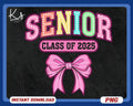 Senior 2025 Png Coquette Pink Bow Senior 2025 Png Class Of 2025 Png Graduation 2025 Png High School Shirt Png University Png Grad Png Graphic Tee – Fan Favorite · Must-Have Style