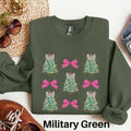 Coquette Christmas Sweatshirt Pink Christmas Tree Faux Glitter Trendy Girly Aesthetic Christmas Sweater Pink Bow Christmas Sweater Sweatshirt – Warm & Stylish · Trending Graphic Apparel
