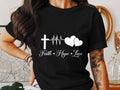 Inspirational Christian Faith Hope Love Graphic Heartbeat Love Cross Design Motivational Quotes T Shirt Religious Gift Tee Graphic Tee – Fan Favorite · Perfect For Daily Wear