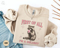Im A Delight Raccoon Sweatshirt Feral Shirt Funny Racoon Crewneck Sarcastic Raccoon Sweater Raccoon Lover Gift Retro Raccoon Meme Sweatshirt – Aesthetic Look · Great Gift For Fans