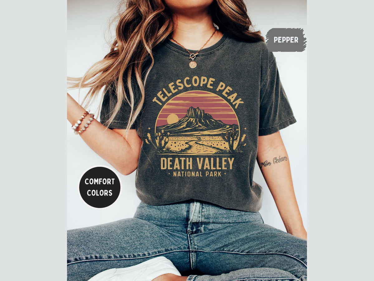 Telescope Peak Death Valley Comfort Colors Tshirt Unisex Tee Mountain Hiking Shirt Outdoor Adventure Top Nature Lover Gift Graphic Tee – Soft Feel · Trending Graphic Apparel