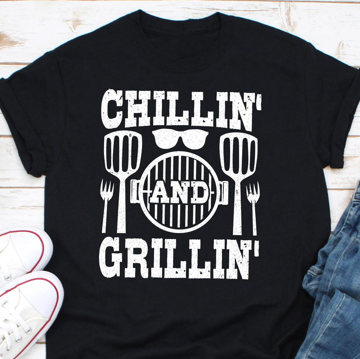 Chillin and Grillin T Shirt Hobby T Shirt Fun Barbecue Tee Relax and Cook TShirt Summer BBQ Top Cool BBQ Design Casual Grill Out Shirt Graphic Tee – Easygoing Wear · Top Pick For Any Outfit