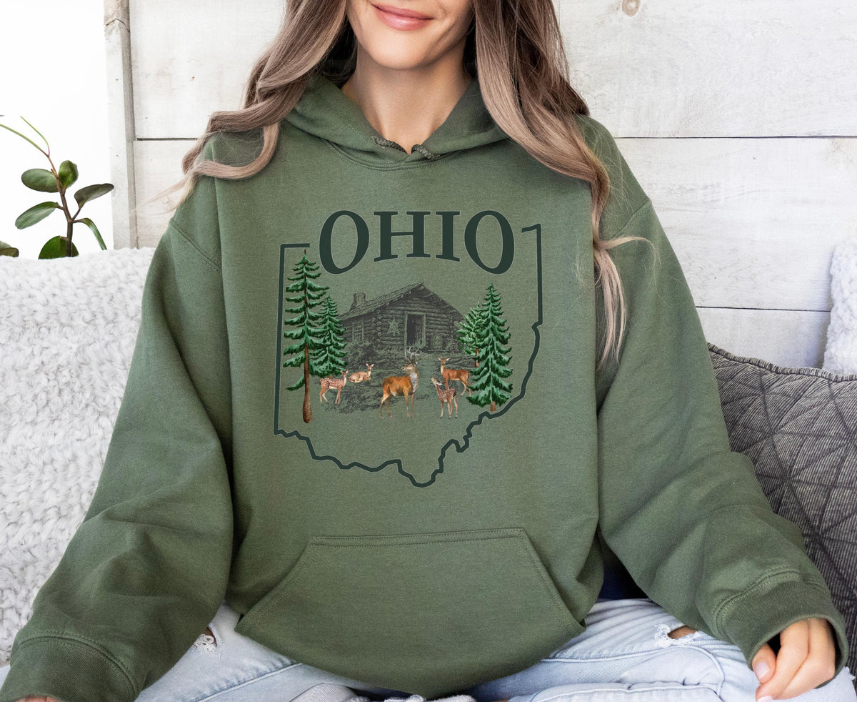 Ohio Deer Hoodie Sweatshirt Nature Hiking Camping Pullover Gift State Souvenir Hoodie – Aesthetic Look · Must-Have Style