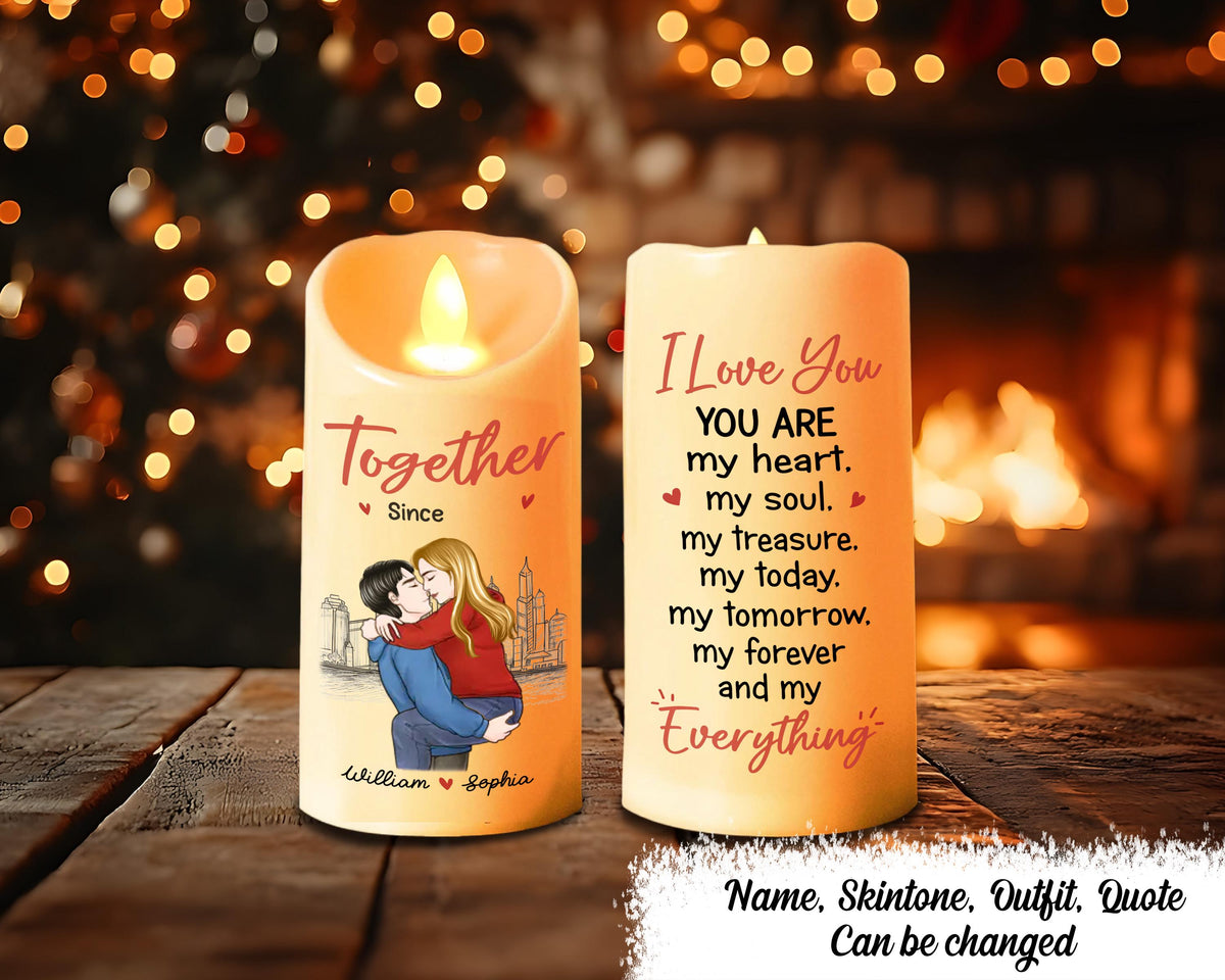 I Love You You Are My Heart Couple Personalized Custom LED Candle Christmas Gift For Husband Wife Anniversary Couple Keepsake Candle Graphic Tee – Warm & Stylish · Great Gift For Fans