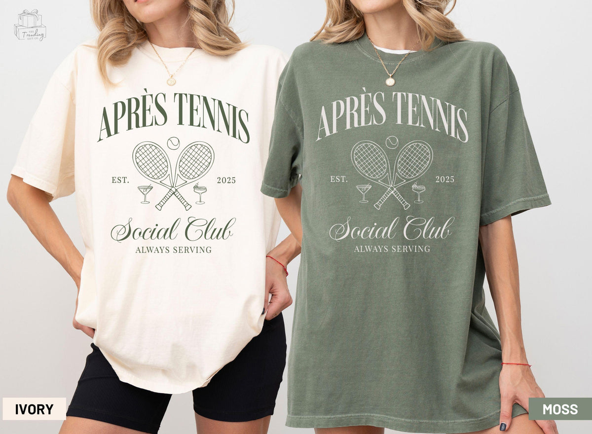 Apres Tennis Shirt Tennis Team Old Money Aesthetic Tennis Coach Gift Preppy Cocktail Club Tee Comfort Colors Plus Sizing Tshirt Graphic Tee – Cozy Vibes · Perfect For Daily Wear