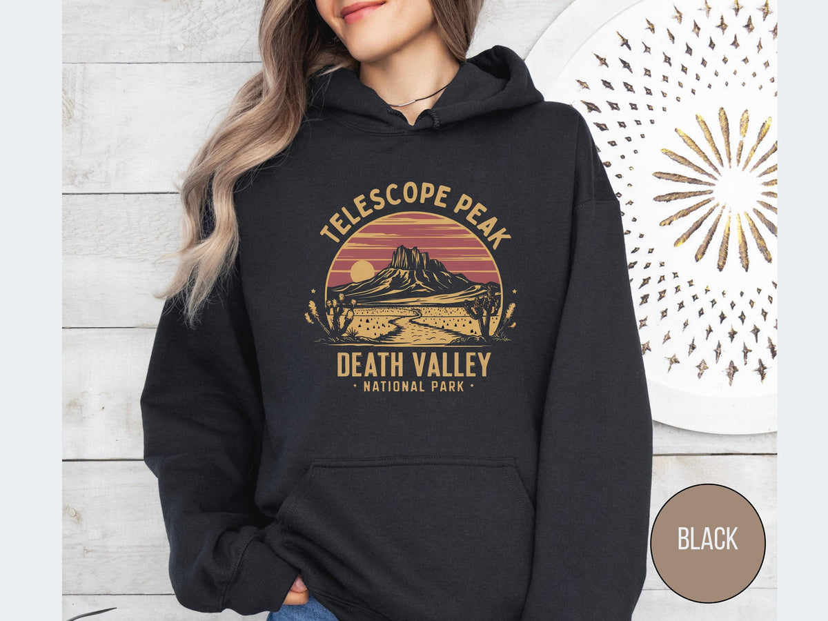 Telescope Peak Death Valley Hoodie Unisex Sweatshirt Mountain Lover Gift Adventure Apparel Nature Graphic Pullover Outdoor Clothing Hoodie – Cozy Vibes · Must-Have Style