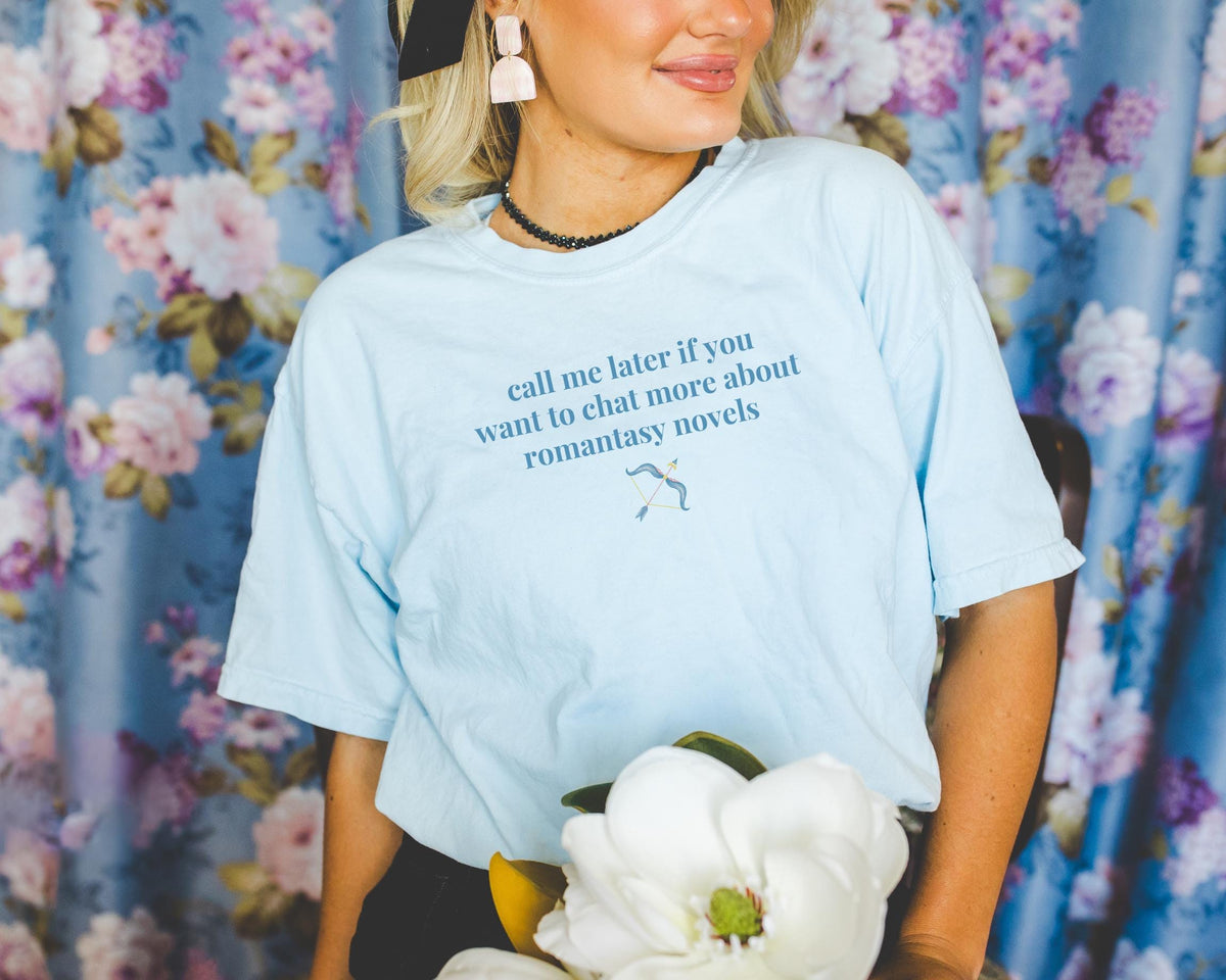 Funny Romantasy Reader Tee Shirt for Bookworm Who Loves Fantasy Romance Novels Silly Bookish Gift for Friend Who Loves Reading Romance Graphic Tee – Aesthetic Look · Trending Graphic Apparel