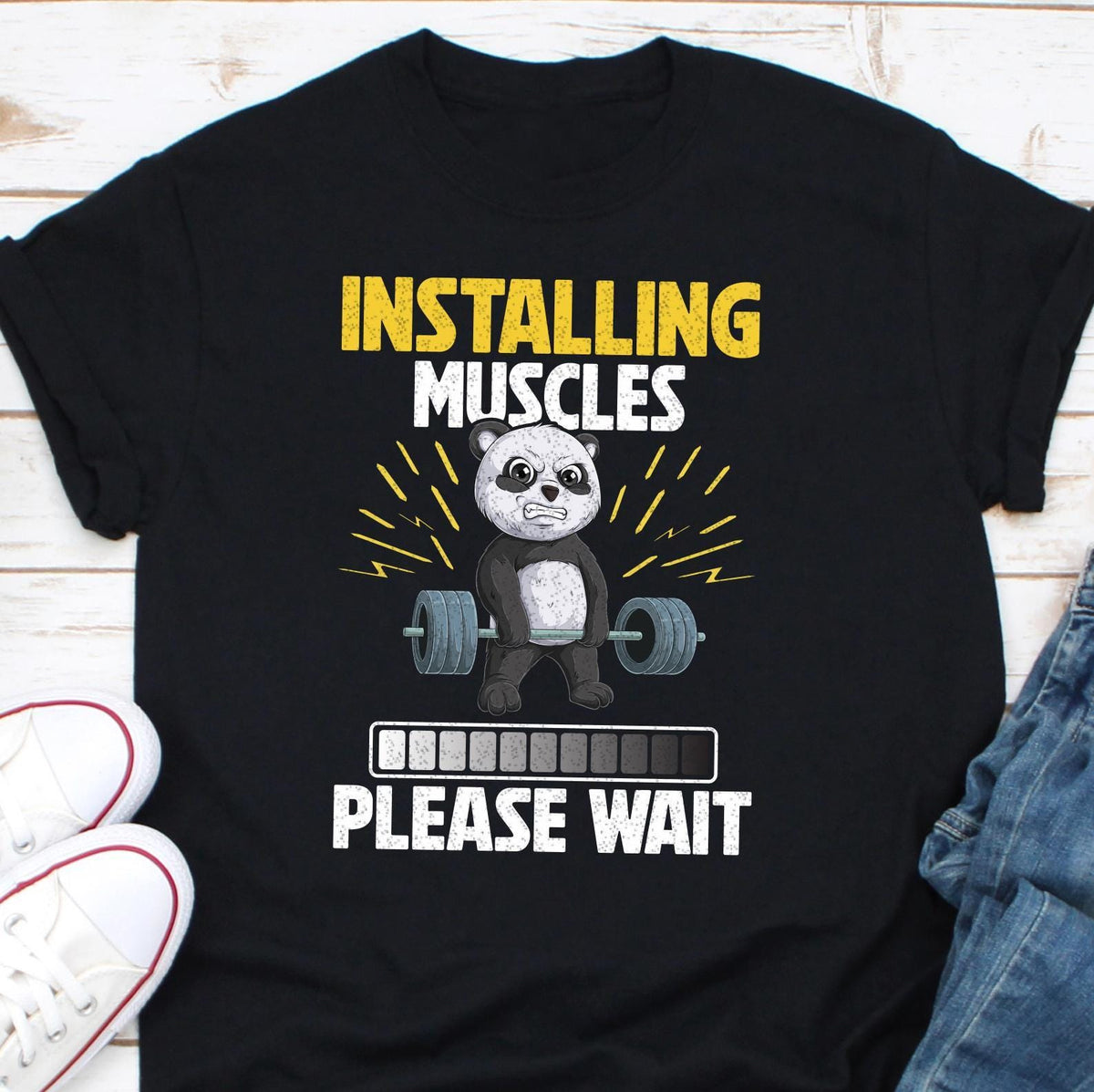Installing Muscles Please Wait T shirt Funny Gym Shirt Muscle Shirt Workout Shirt Weightlifting Shirt Bodylifting Shirt Bodybuilder Graphic Tee – Cozy Vibes · Top Pick For Any Outfit