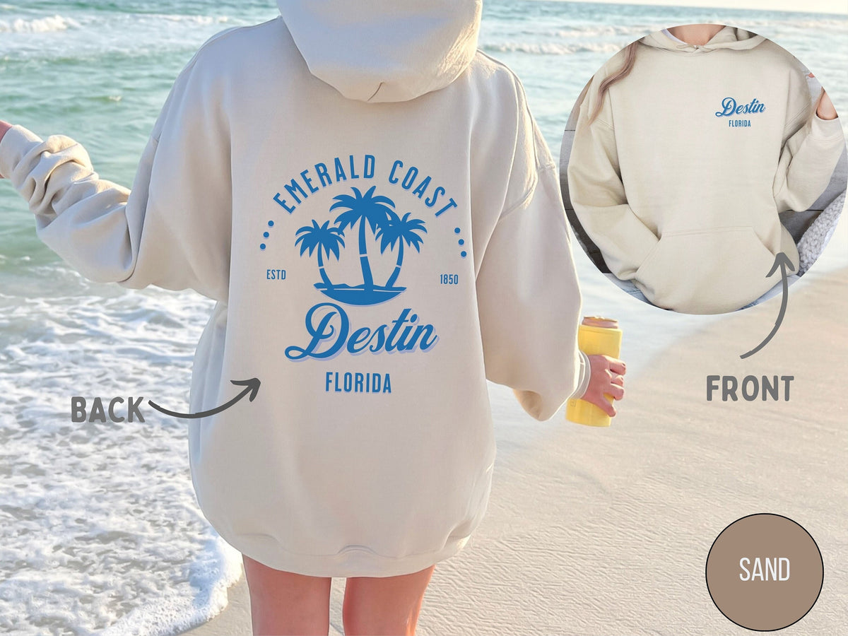 Destin Florida hoodie Retro Florida hoodie Beach Sweatshirt Emerald coast Hoodie Beach Hoodie Summer Hoodie Surf Hoodie Coconut girl Hoodie – Everyday Comfort · Great Gift For Fans