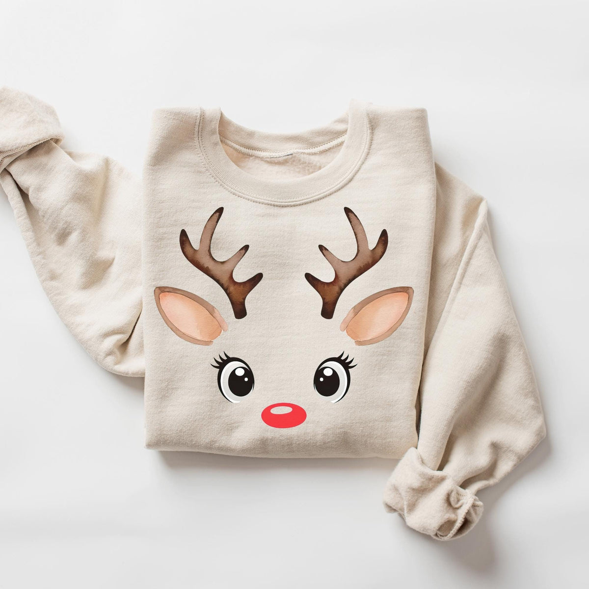 Retro Christmas Sweatshirt Reindeer Sweatshirt Cute Reindeer Sweatshirt Retro Deer Sweatshirt Christmas Party Shirt Sweatshirt – Aesthetic Look · High-Quality Print