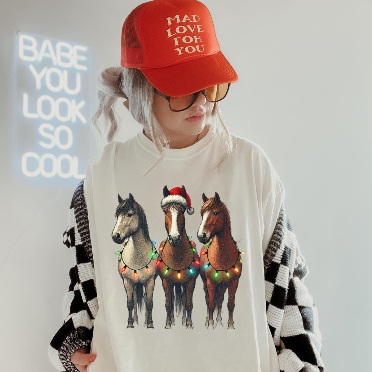 Christmas Horse Shirt Horse Lover Tshirt Christmas Tshirt Christmas Shirt Oversized Christmas Tshirt Aesthetic Christmas Tshirt Graphic Tee – Everyday Comfort · High-Quality Print