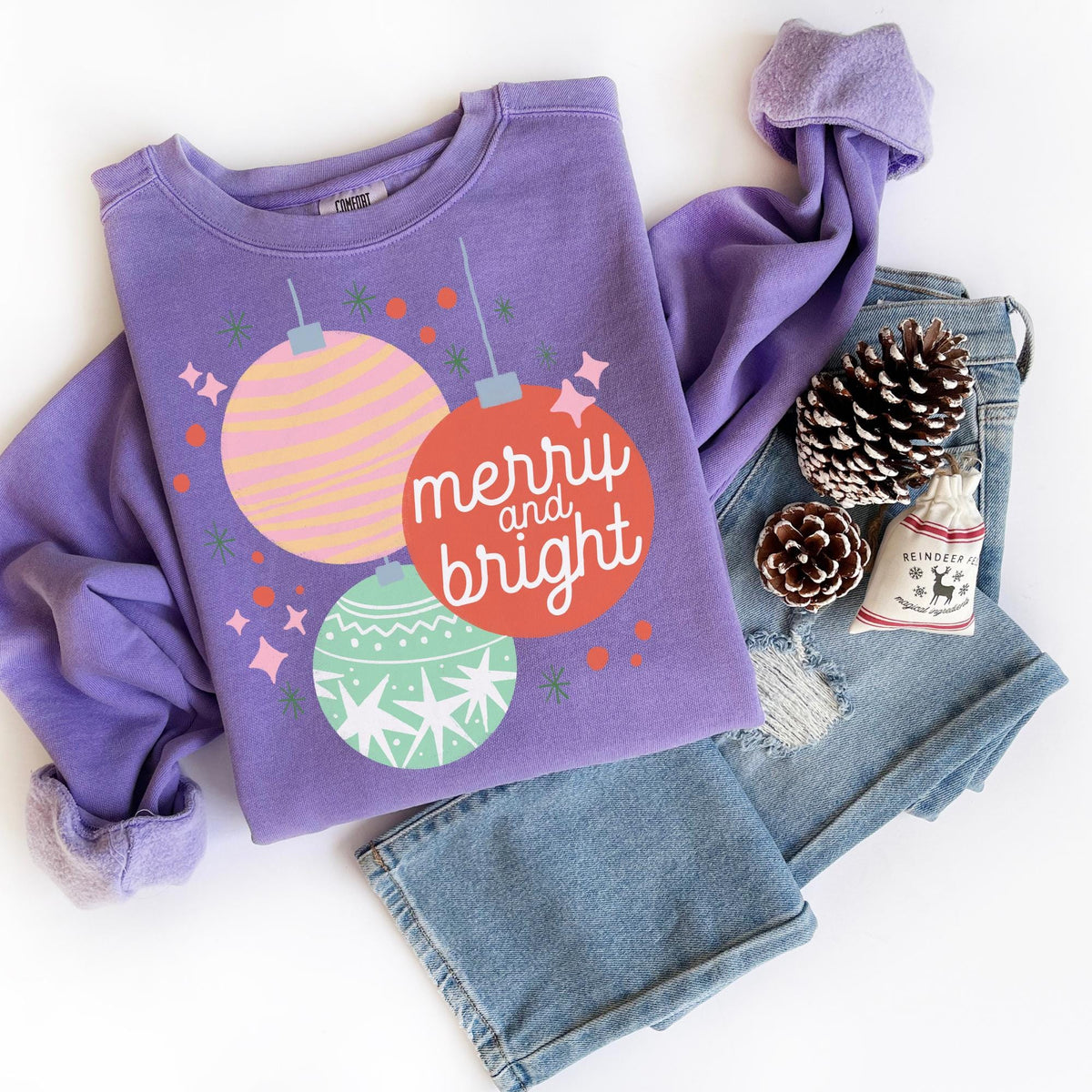 Merry and Bright Sweatshirt Christmas Sweatshirt Christmas Sweatshirts for Women Merry Christmas Sweatshirt Sweatshirt – Premium Graphic · Perfect For Daily Wear