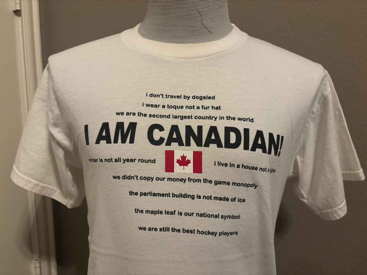 Vintage 90s I am Canadian Canada Funny Tshirt M Graphic Tee – Bold Style · Trending Graphic Apparel