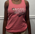Vintage 2000s Betty Boop Never Get Caught pink Tanktop modeled size S Tank Top – Aesthetic Look · Trending Graphic Apparel