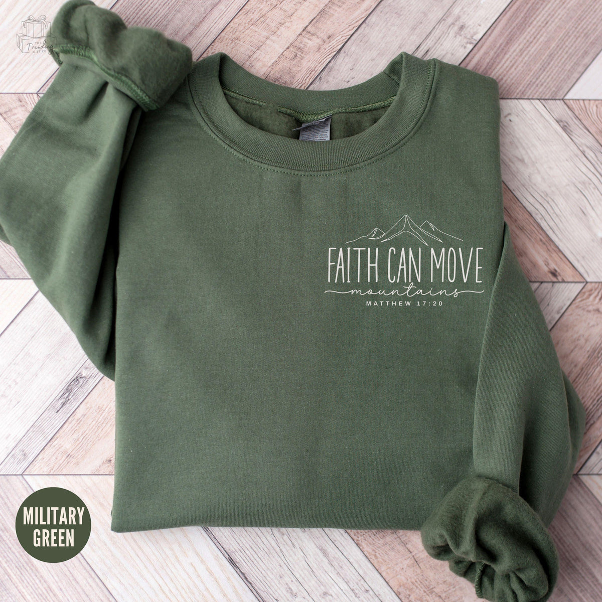 Faith Can Move Mountains Sweatshirt Christian Shirt Faith Gift Jesus Hoodie Bible Verse Crewneck Minimal Christian Sweater Hoodie – Warm & Stylish · High-Quality Print