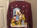 Vintage 90s Walt Disney Mickey Mouse and Pluto Winter Crewneck Sweatshirt XXXL Sweatshirt – Aesthetic Look · Must-Have Style