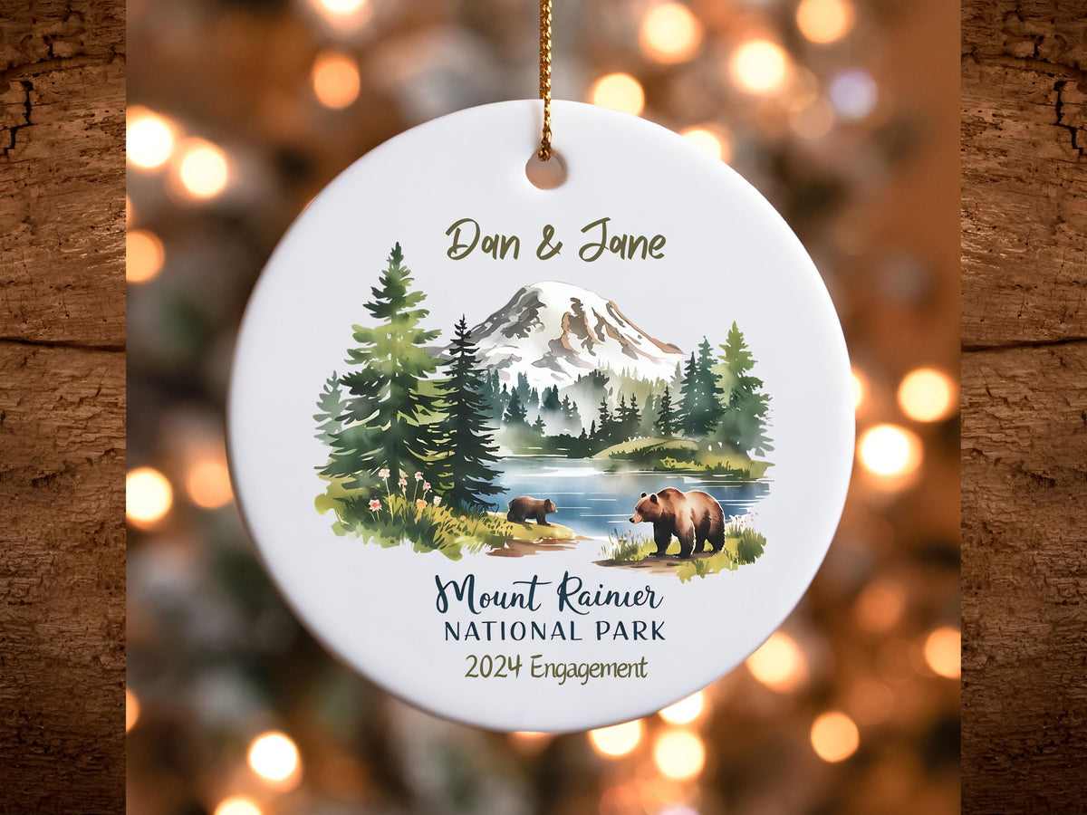 Mount Rainier National Park Ceramic Ornament Personalized Christmas Ornament Holiday Decor Gift for Hikers Outdoor Enthusiasts Graphic Tee – Aesthetic Look · Perfect For Daily Wear