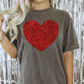 Faux Glitter Heart Shirt Valentines Day Tshirt Valentines Tee Womens Valentines Shirt Cute Valentines Day Tshirt Gift for Her Graphic Tee – Easygoing Wear · Perfect For Daily Wear