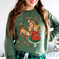 Retro Christmas Sweatshirt 1950s girl Graphic Sweatshirt Retro Girl Christmas Sweatshirt Retro Deer Sweatshirt Christmas Party Shirt Sweatshirt – Fan Favorite · Must-Have Style