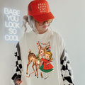 Reindeer Tshirt 1950s Christmas Shirt Hipster Christmas Shirt Oversized Tshirt Trendy Christmas Aesthetic Graphic Tee – Soft Feel · Must-Have Style