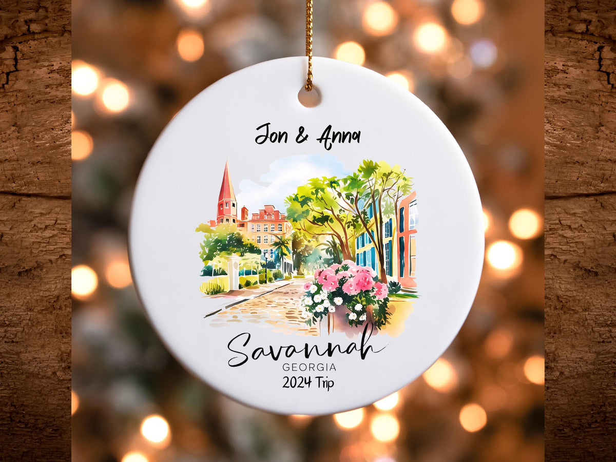 Savannah Georgia Personalized Ceramic Ornament Christmas Tree Decoration Custom Holiday Gift Keepsake Ornament Unique Home Decor Gift Graphic Tee – Premium Graphic · Perfect For Daily Wear