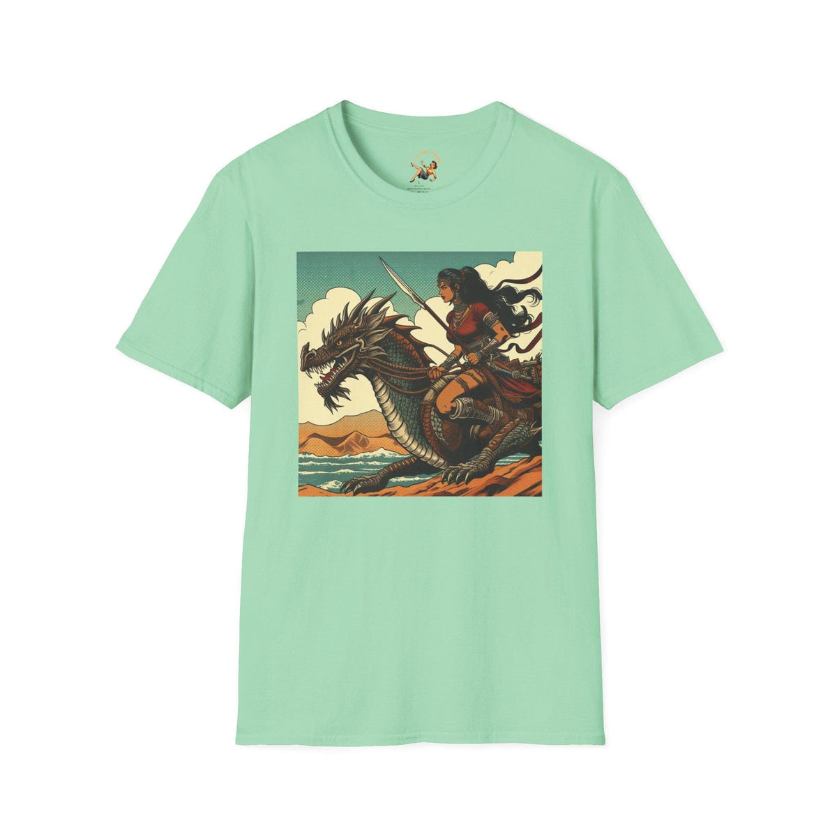 Dragon Rider Unisex Softstyle T Shirt Adventure Apparel Fantasy Tees Gift for Gamers Cozy Casual Wear Unique Graphic Tee Graphic Tee – Aesthetic Look · High-Quality Print