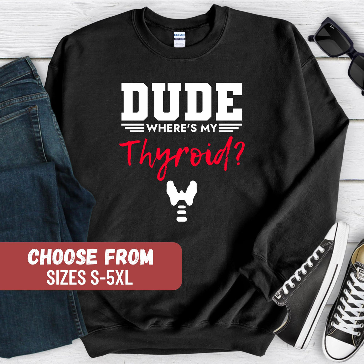 Thyroid Sweatshirt Thyroid Hoodie Thyroid Sweater Hypothyroidism Sweater Graves Disease Sweater Thyroid Gift Endocrinology Sweater Hoodie – Bold Style · Trending Graphic Apparel