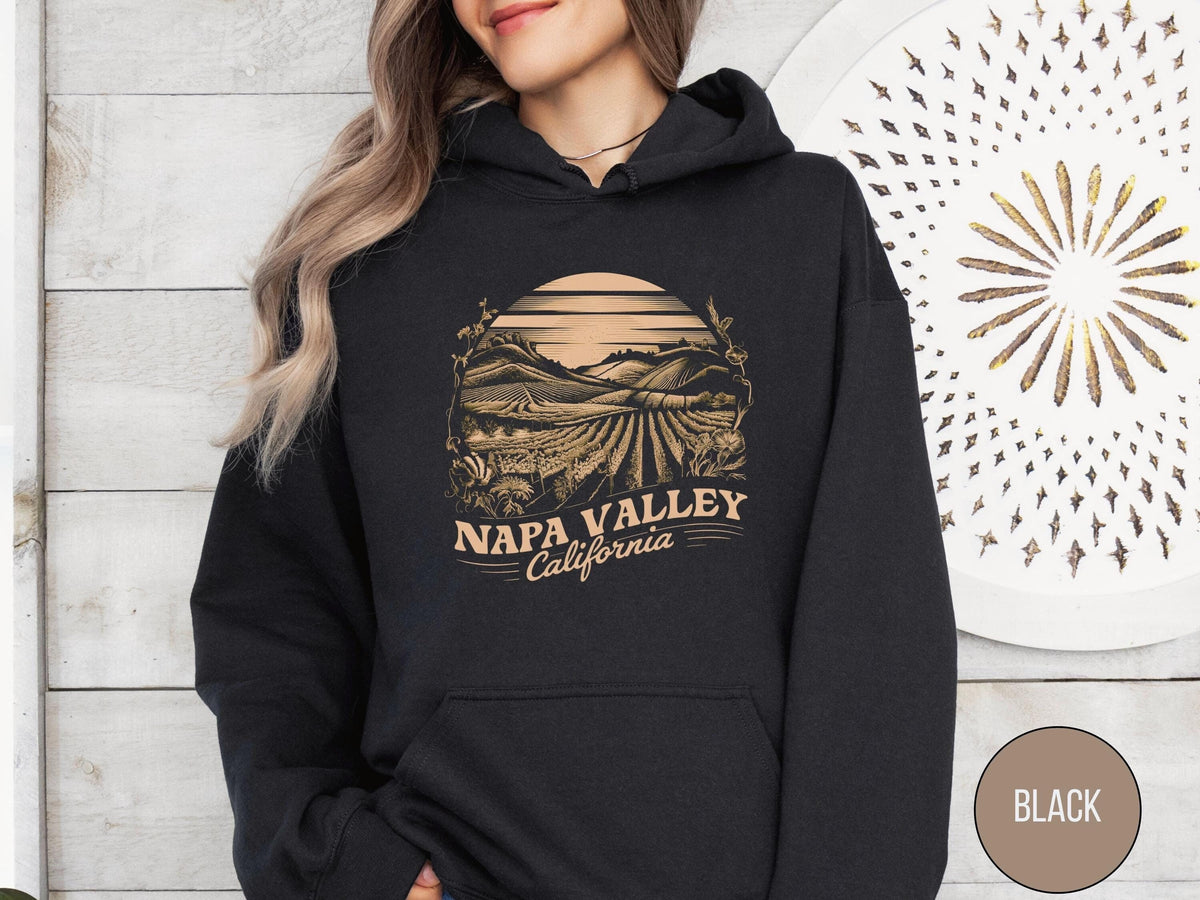Napa Valley California Hoodie Cozy Wine Country Sweatshirt Unisex Hooded Jumper Nature Lover Gift Travel Apparel Souvenir Top Hoodie – Easygoing Wear · Top Pick For Any Outfit
