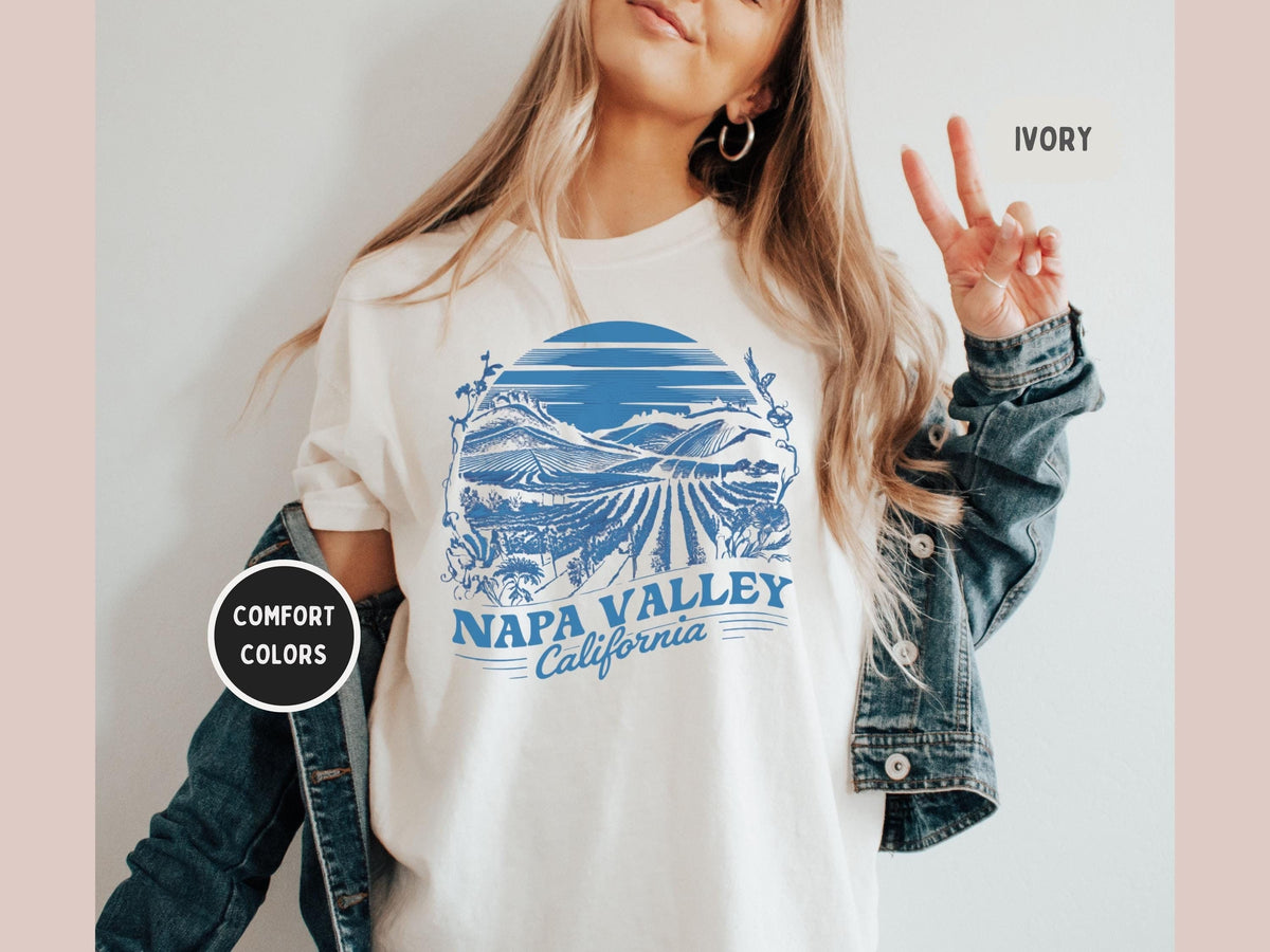 Napa Valley California Comfort Colors TShirt Wine Lover Gift Vineyard Apparel Casual Tee Soft Cotton Shirt Graphic Tee – Fan Favorite · Must-Have Style