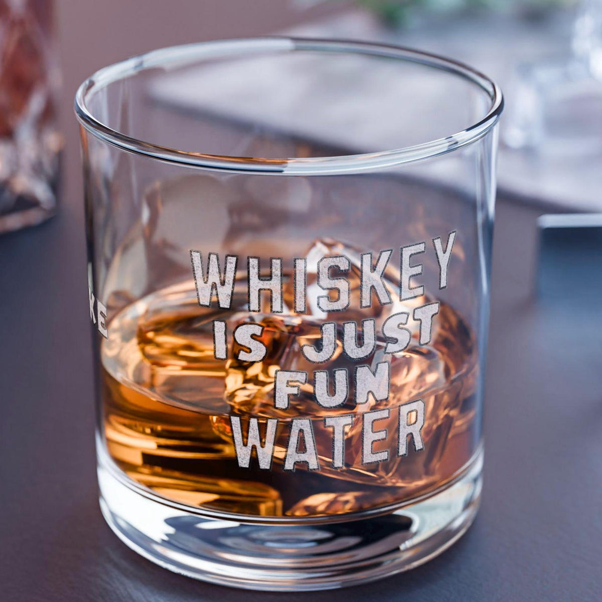 Personalized Whisky Glass whiskey giftsWhiskey is just fun water rock Glass Custom drink glass Gift for dad Fathers day Scotch Glass Graphic Tee – Bold Style · Perfect For Daily Wear