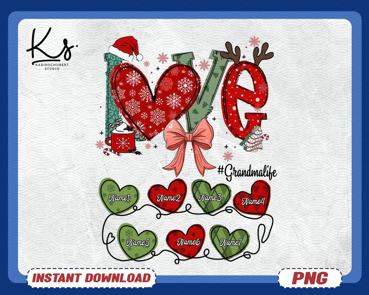 Christmas Grandma Nanny Mawmaw Coquette Png Love Grandma Life Christmas Coquette Bow Candy Cane Santa Hot Cocoa Christmas Tree Cake Png Graphic Tee – Warm & Stylish · High-Quality Print