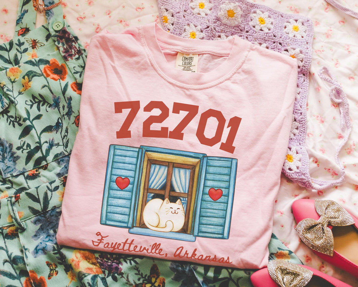Fayetteville Arkansas Tee Shirt for Cat Mom or Cat Dad Adorable Y2K Aesthetic Cat Lover TShirt for Friend Who Lives in Northwest Arkansas Graphic Tee – Cozy Vibes · Great Gift For Fans
