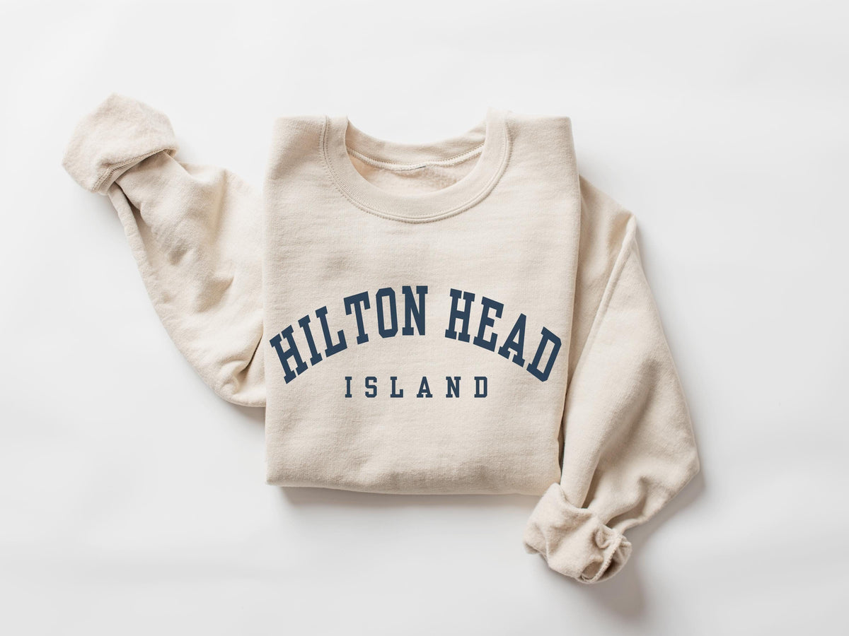 Hilton Head Island Beach Crewneck Sweatshirt Gift South Carolina Pullover Sweatshirt – Bold Style · Perfect For Daily Wear