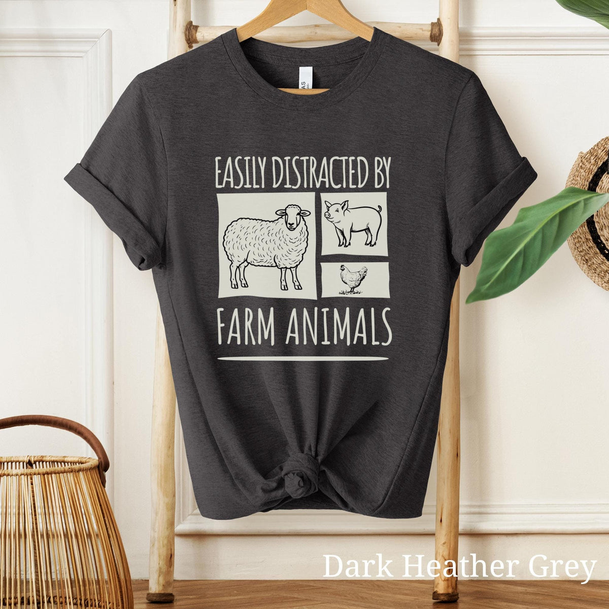 Farm Animals Shirt Easily Distracted By Farm Animals Funny Farm Animal Shirt Cute Farm Life Shirt Farm Girl Shirt Country Girl Gift Graphic Tee – Cozy Vibes · Perfect For Daily Wear
