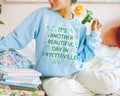 Fayetteville Arkansas Doodle Sweatshirt with Adorable Y2K Aesthetic Another Beautiful Day in Fayetteville Cute Arkansas Lover Crewneck Sweatshirt – Easygoing Wear · Trending Graphic Apparel