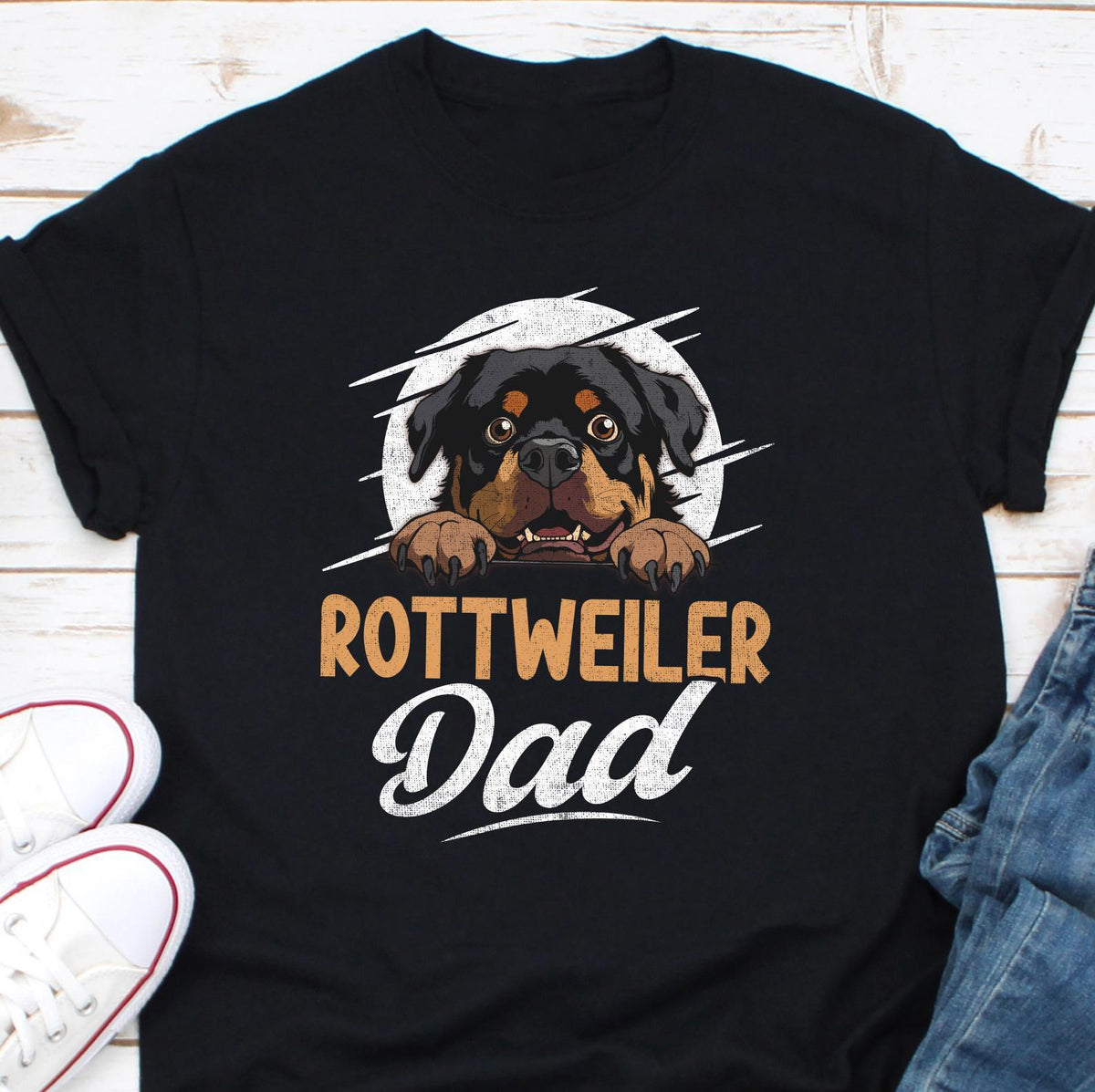 Rottweiler Dad Shirt Rottweiler Gift for Men Dog Dad Rottie Dad Gift Gift For Rottweiler Dad Funny Dog Dad Shirt Graphic Tee – Aesthetic Look · Must-Have Style