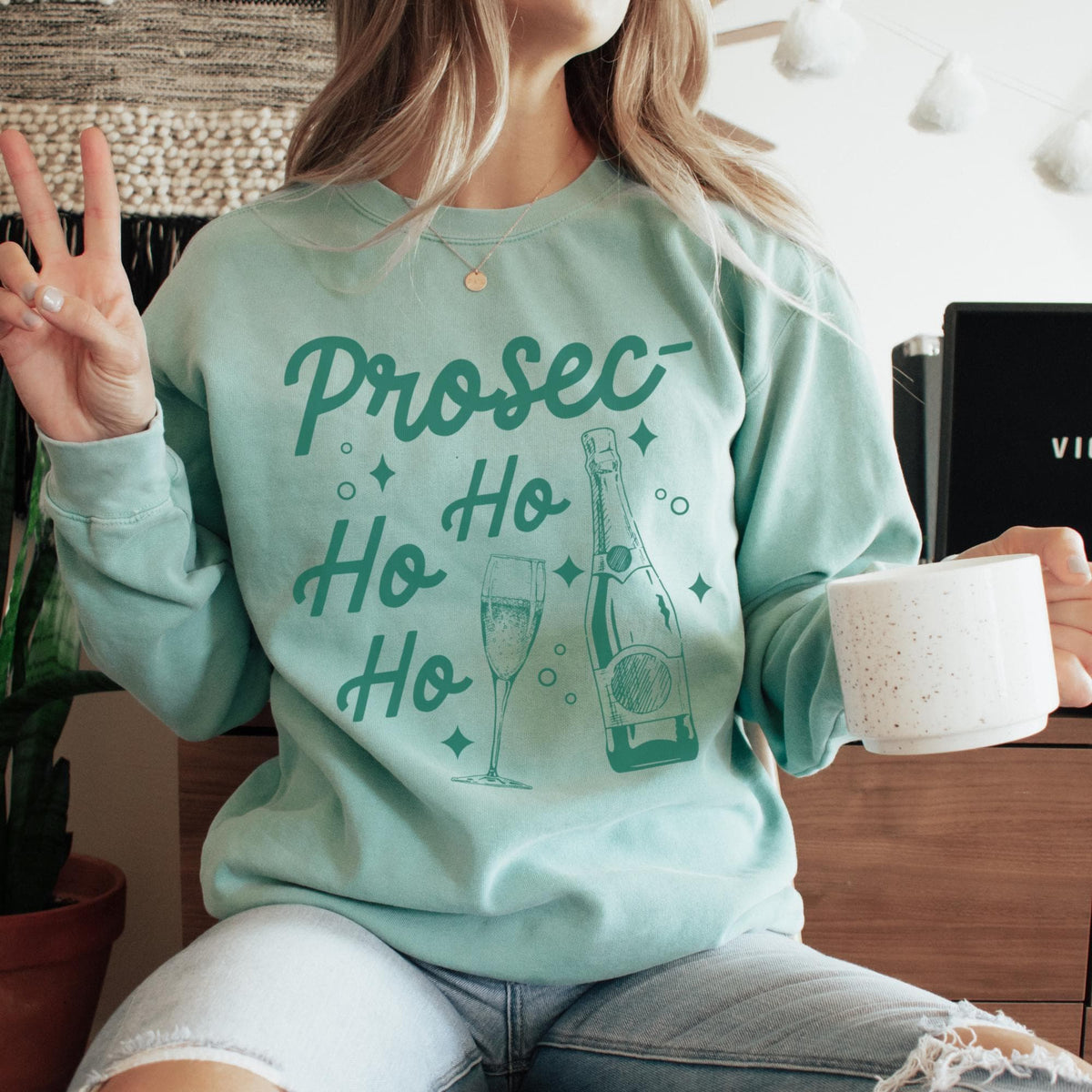 Prosec Ho Ho Ho Sweatshirt Christmas Sweatshirt Holiday Sweatshirt Womens Christmas Sweatshirt Christmas Sweater Sweatshirt – Bold Style · Trending Graphic Apparel