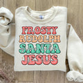 Dance Like Frosty Shine Like Rudolph Give Like Santa Love Like Jesus Sweatshirt Christmas Sweatshirt Religious Christmas Shirt Sweatshirt – Feel-Good Design · High-Quality Print