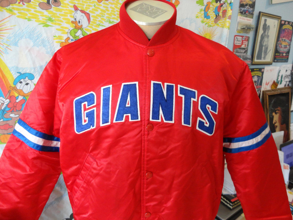 Vintage 9039s New York Giants RED NFL Football Starter Satin Bomber Jacket L Graphic Tee – Warm & Stylish · Trending Graphic Apparel