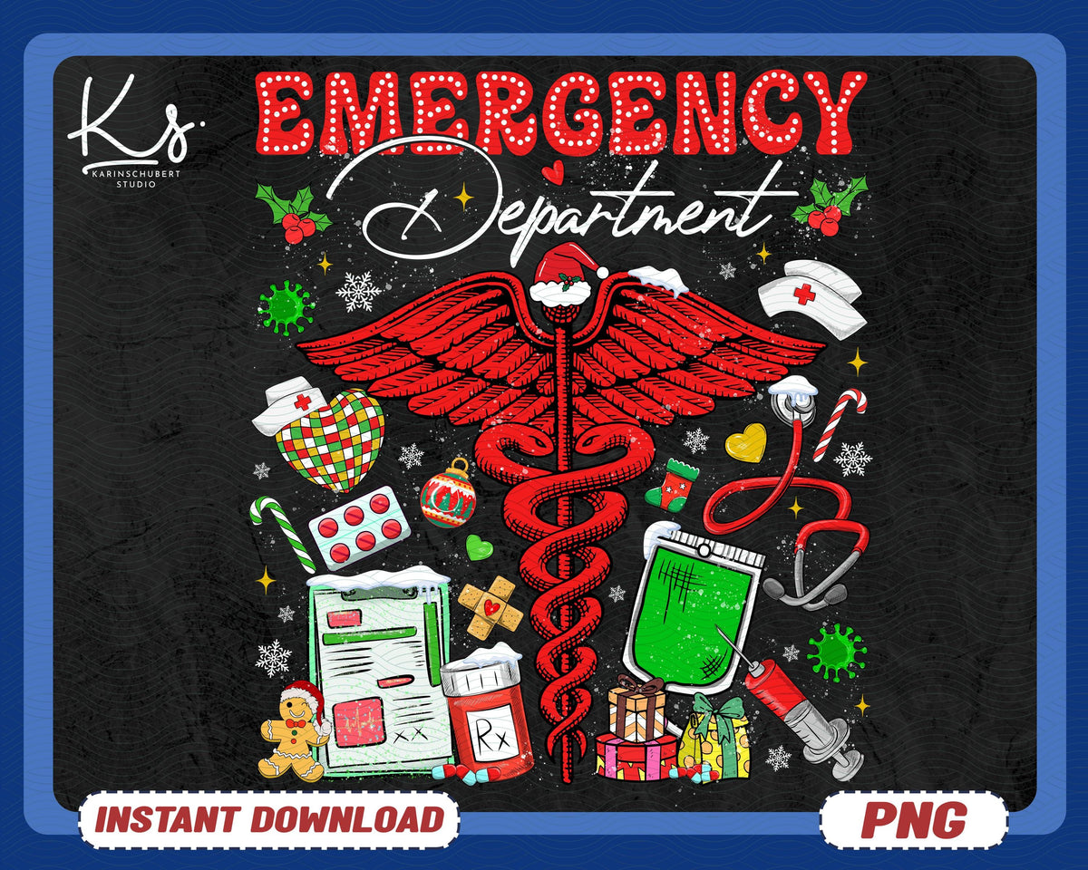 Emergency Department Christmas Png Nurse Christmas Png Er Crew Png Er Nurse Png Emergency Nurse Png Er Tech Emergency Room Xmas Png Graphic Tee – Everyday Comfort · Top Pick For Any Outfit