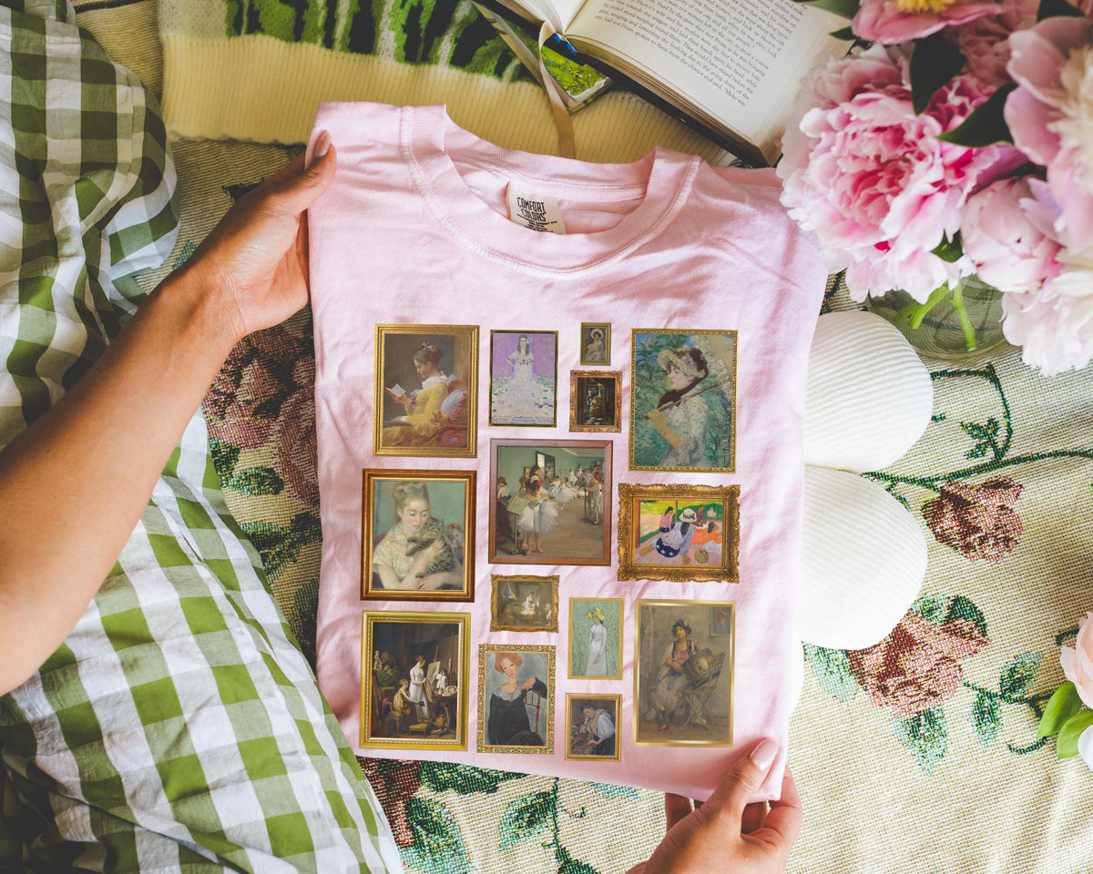 Art History Tee Shirt Famous Paintings of Women Cute Gallery Wall Aesthetic Shirt for Historian Who Loves Art Fragonard Vincent van Gogh Graphic Tee – Everyday Comfort · Perfect For Daily Wear