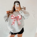 Toile De Jouy Coquette Bow Sweatshirt Red Ribbon Shirt Red Coquette Shirt Girly Aesthetic Shirt Red Toile De Jouy Sweatshirt – Soft Feel · High-Quality Print