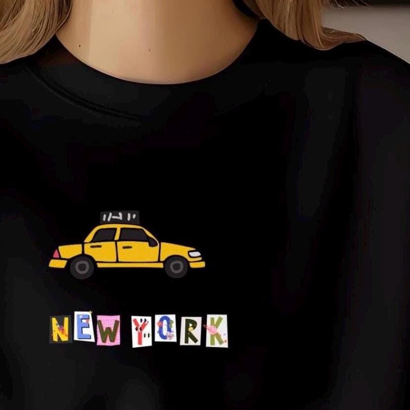 Yellow Cab New York City Sweatshirt NYC Crewneck Jumper Urban Taxi Clothing Big Apple Streetwear Times Square Apparel Sweatshirt – Bold Style · Top Pick For Any Outfit